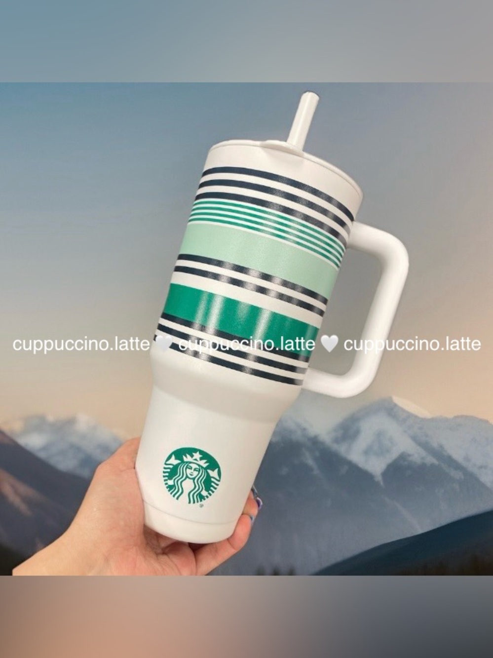 NWT☀️Starbucks 2026 Summer Road Trip Travel Stripe 40 oz Stainless Steel Tumbler